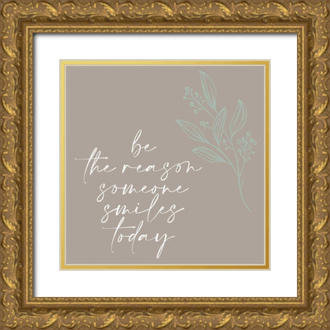Someone Smiles Gold Ornate Wood Framed Art Print with Double Matting by Allen, Kimberly