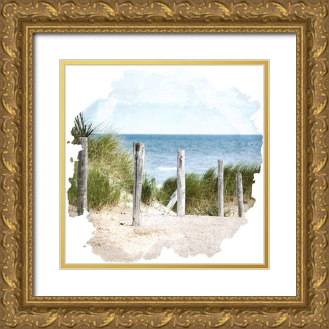 At the Beach 1 Gold Ornate Wood Framed Art Print with Double Matting by Allen, Kimberly