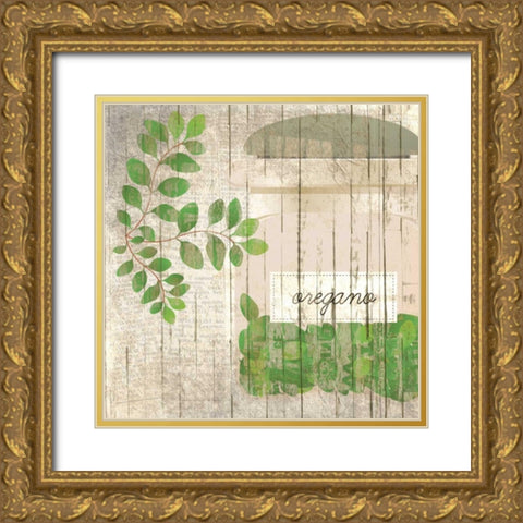 Oregano Gold Ornate Wood Framed Art Print with Double Matting by Allen, Kimberly