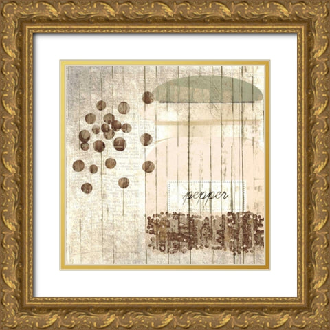Pepper Gold Ornate Wood Framed Art Print with Double Matting by Allen, Kimberly