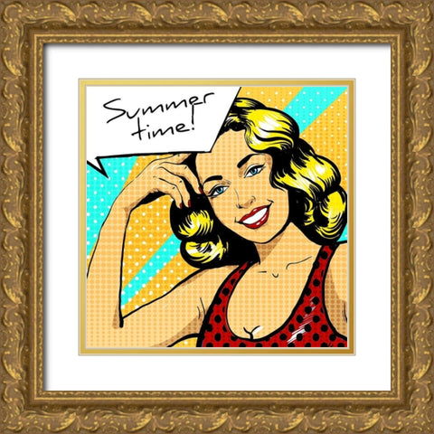 Summertime Gold Ornate Wood Framed Art Print with Double Matting by Allen, Kimberly