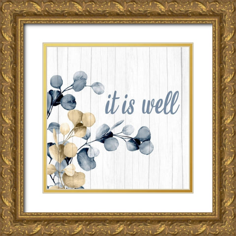 It is Well Branch Gold Ornate Wood Framed Art Print with Double Matting by Allen, Kimberly
