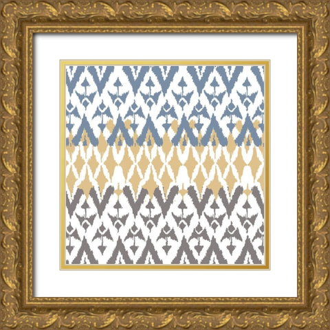 Ikat Farm 1 Gold Ornate Wood Framed Art Print with Double Matting by Allen, Kimberly