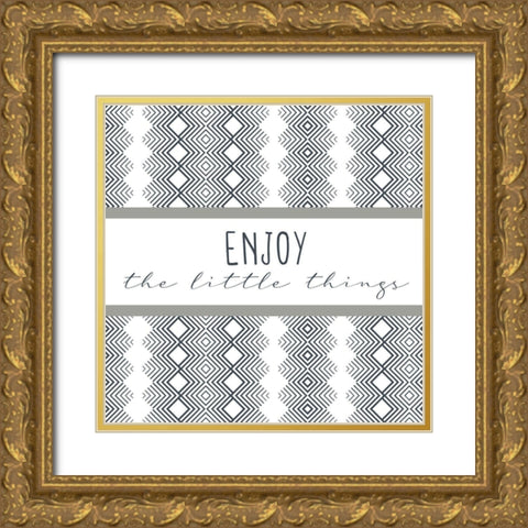 Enjoy Square Gold Ornate Wood Framed Art Print with Double Matting by Allen, Kimberly