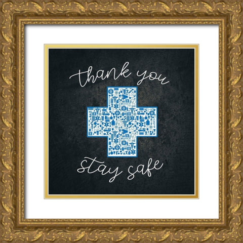 Stay Safe Gold Ornate Wood Framed Art Print with Double Matting by Allen, Kimberly