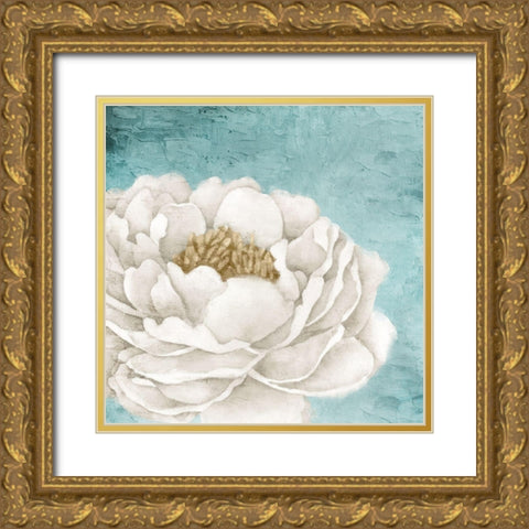 White Peony 2 Gold Ornate Wood Framed Art Print with Double Matting by Allen, Kimberly
