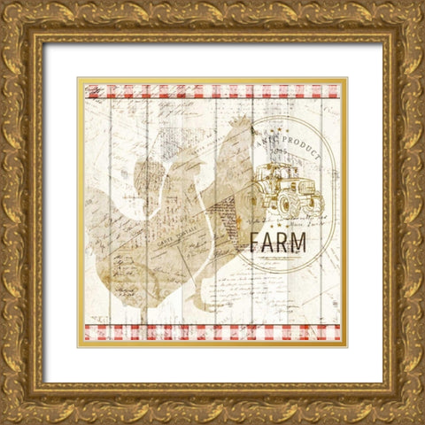 Farm Fresh Gold Ornate Wood Framed Art Print with Double Matting by Allen, Kimberly