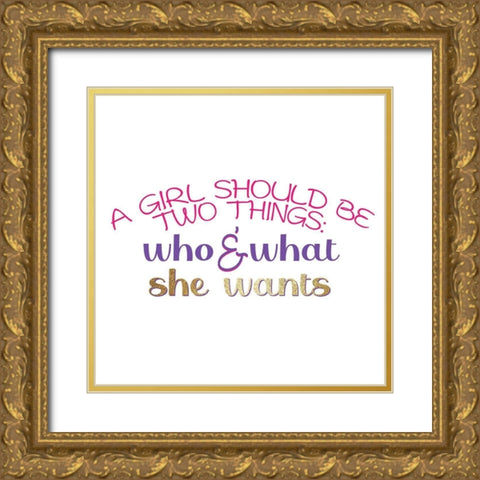 A Girl 2 Gold Ornate Wood Framed Art Print with Double Matting by Allen, Kimberly