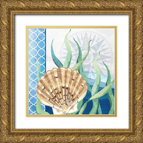 Bayside 1 Gold Ornate Wood Framed Art Print with Double Matting by Allen, Kimberly