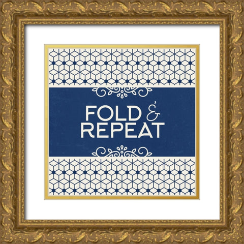 Fold and Repeat Gold Ornate Wood Framed Art Print with Double Matting by Allen, Kimberly