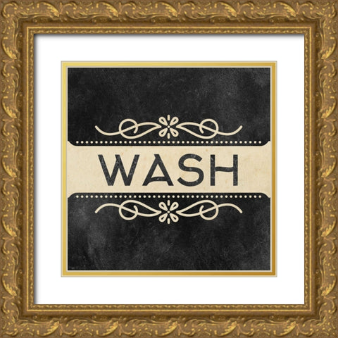 Wash Dry Fold 1 Gold Ornate Wood Framed Art Print with Double Matting by Allen, Kimberly