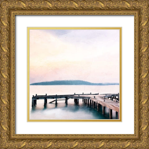 Pier Light Gold Ornate Wood Framed Art Print with Double Matting by Allen, Kimberly