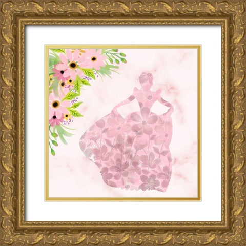 Princess and Warrior 1 V2 Gold Ornate Wood Framed Art Print with Double Matting by Allen, Kimberly