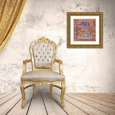 Find Joy Grafitti Gold Ornate Wood Framed Art Print with Double Matting by Allen, Kimberly