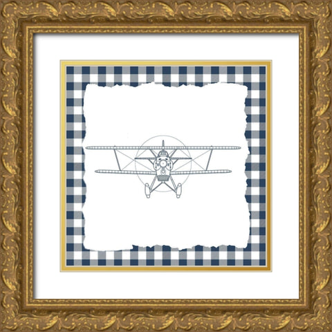 Boy Plaid 1 Gold Ornate Wood Framed Art Print with Double Matting by Allen, Kimberly