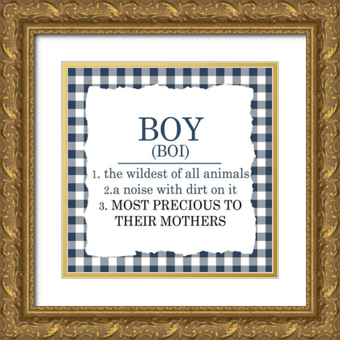Boy Plaid 2 Gold Ornate Wood Framed Art Print with Double Matting by Allen, Kimberly
