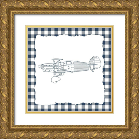 Boy Plaid 3 Gold Ornate Wood Framed Art Print with Double Matting by Allen, Kimberly