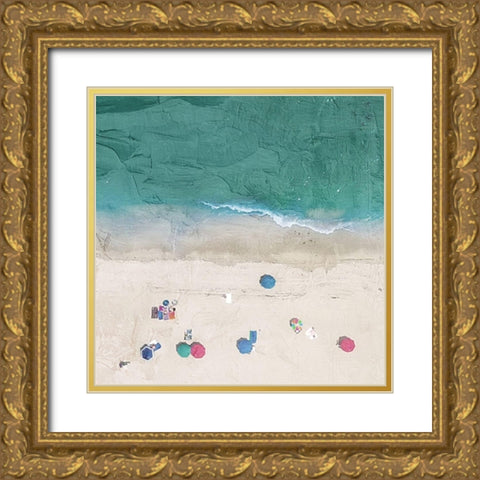 Aerial Beach 1 Gold Ornate Wood Framed Art Print with Double Matting by Allen, Kimberly