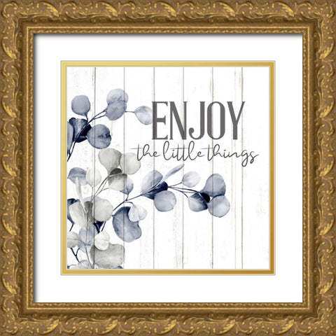Enjoy and Live 1 Gold Ornate Wood Framed Art Print with Double Matting by Allen, Kimberly