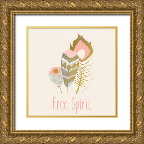 Free Spirits Gold Ornate Wood Framed Art Print with Double Matting by Allen, Kimberly