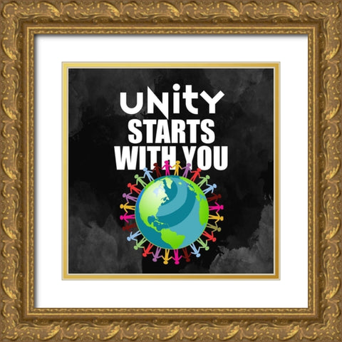 Starts With You Gold Ornate Wood Framed Art Print with Double Matting by Allen, Kimberly