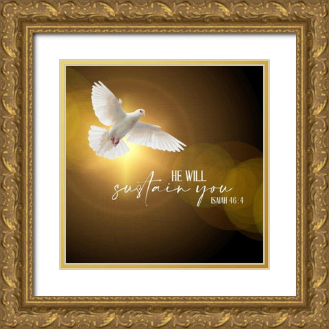 He Will Gold Ornate Wood Framed Art Print with Double Matting by Allen, Kimberly