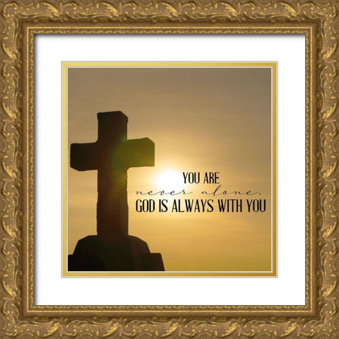 Never Alone Gold Ornate Wood Framed Art Print with Double Matting by Allen, Kimberly