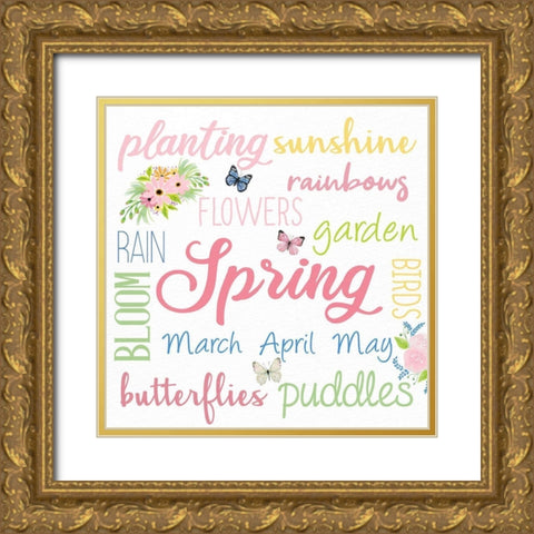 Spring Gold Ornate Wood Framed Art Print with Double Matting by Allen, Kimberly