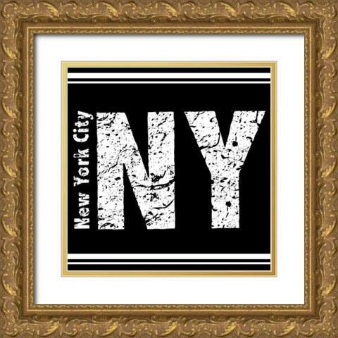 NY Gold Ornate Wood Framed Art Print with Double Matting by Allen, Kimberly