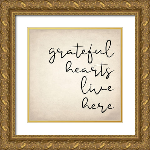 Greateful Hearts Gold Ornate Wood Framed Art Print with Double Matting by Allen, Kimberly