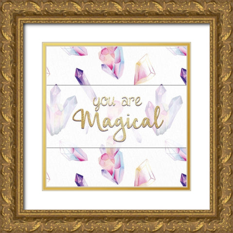 Unicorn Gems 2 V2 Gold Ornate Wood Framed Art Print with Double Matting by Allen, Kimberly