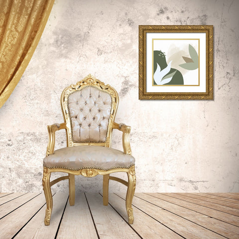 Organic Greens 1 Gold Ornate Wood Framed Art Print with Double Matting by Allen, Kimberly