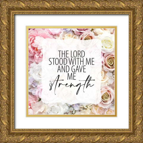 Faith Hope Floral 3 Gold Ornate Wood Framed Art Print with Double Matting by Allen, Kimberly