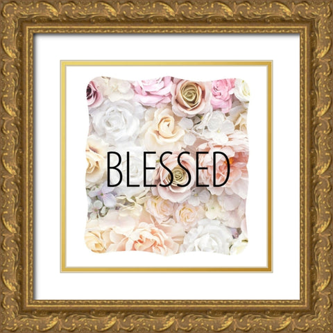 Faith Hope Floral 4 Gold Ornate Wood Framed Art Print with Double Matting by Allen, Kimberly