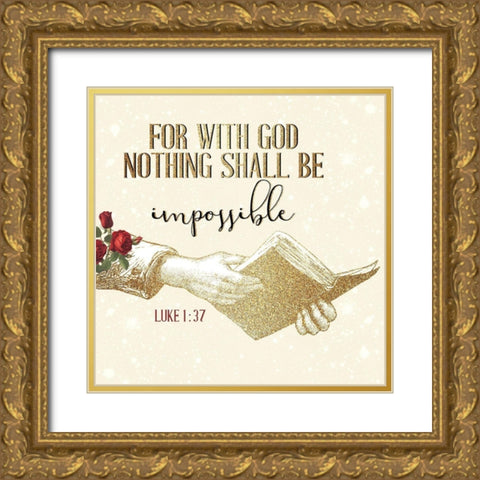 Pray 5 V2 Gold Ornate Wood Framed Art Print with Double Matting by Allen, Kimberly