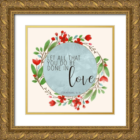 In Love 3 Gold Ornate Wood Framed Art Print with Double Matting by Allen, Kimberly