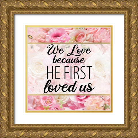 Faith Hope and Love 3 Gold Ornate Wood Framed Art Print with Double Matting by Allen, Kimberly
