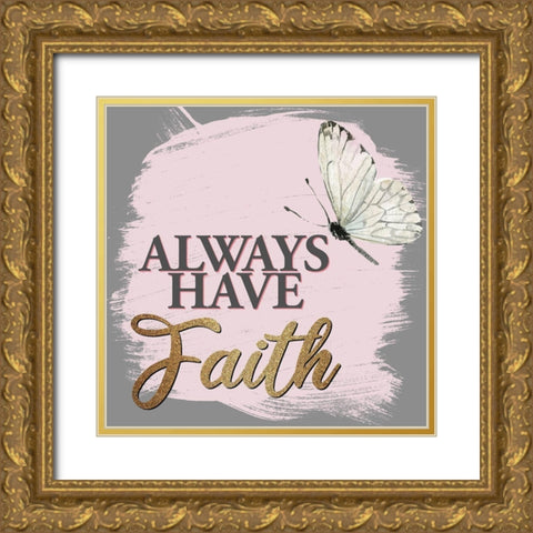 Wings 2 Gold Ornate Wood Framed Art Print with Double Matting by Allen, Kimberly