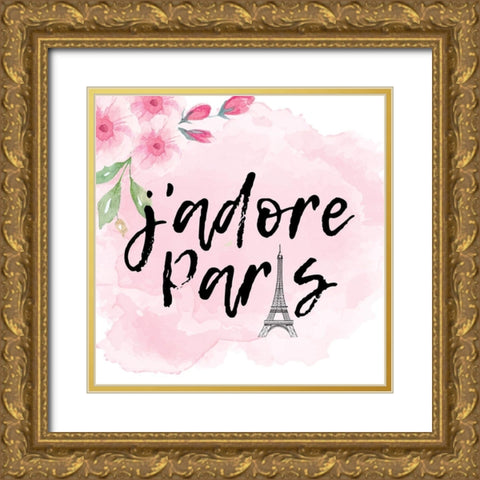 Paris Butterflies 2 Gold Ornate Wood Framed Art Print with Double Matting by Allen, Kimberly
