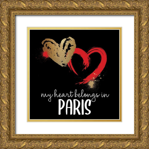 I Love Paris 2 Gold Ornate Wood Framed Art Print with Double Matting by Allen, Kimberly