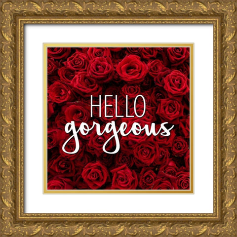 Roses 1 Gold Ornate Wood Framed Art Print with Double Matting by Allen, Kimberly