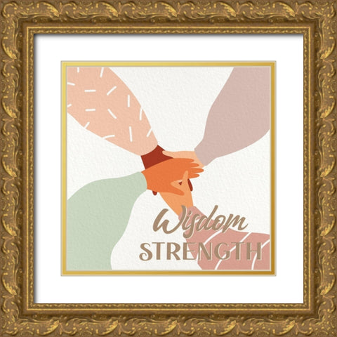 Wisdom Strength 1 Gold Ornate Wood Framed Art Print with Double Matting by Allen, Kimberly