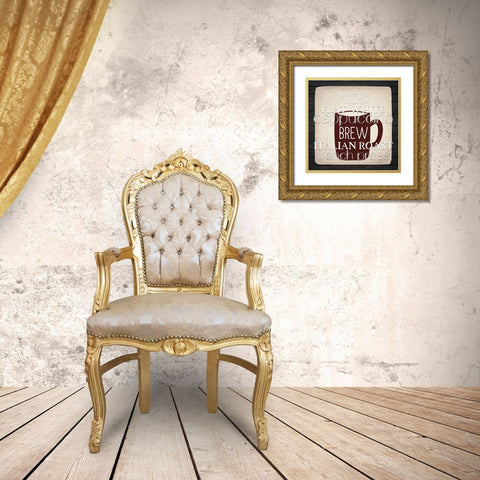 Coffee Gets Me 3 Gold Ornate Wood Framed Art Print with Double Matting by Allen, Kimberly