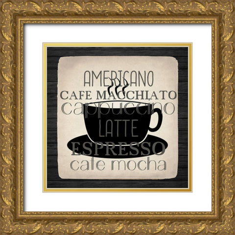 Coffee Gets Me 3 Gold Ornate Wood Framed Art Print with Double Matting by Allen, Kimberly