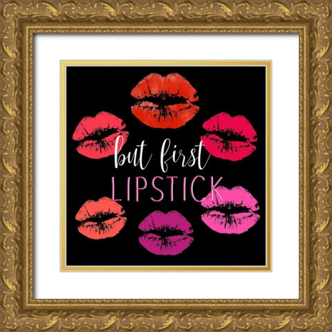 Lipstick 1 V2 Gold Ornate Wood Framed Art Print with Double Matting by Allen, Kimberly