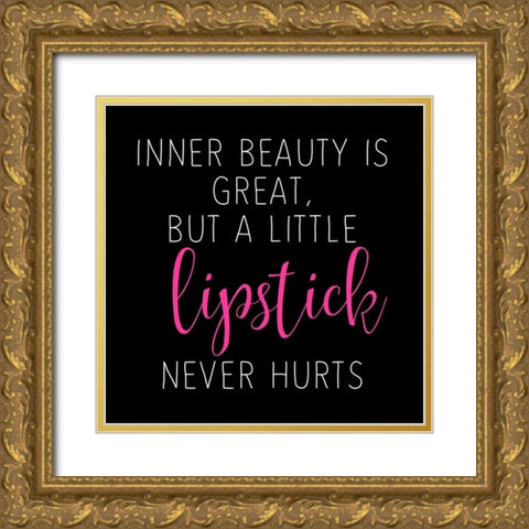 Lipstick 2 Gold Ornate Wood Framed Art Print with Double Matting by Allen, Kimberly