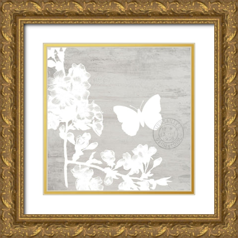 Butterfly Cottage 1 Gold Ornate Wood Framed Art Print with Double Matting by Allen, Kimberly