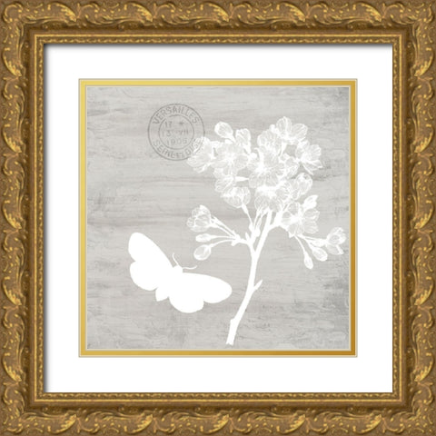 Butterfly Cottage 2 Gold Ornate Wood Framed Art Print with Double Matting by Allen, Kimberly