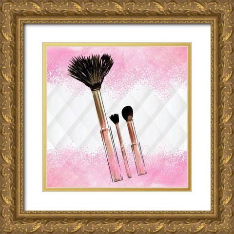 Brushes 1 Gold Ornate Wood Framed Art Print with Double Matting by Allen, Kimberly