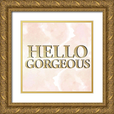Hello 2 Gold Ornate Wood Framed Art Print with Double Matting by Allen, Kimberly